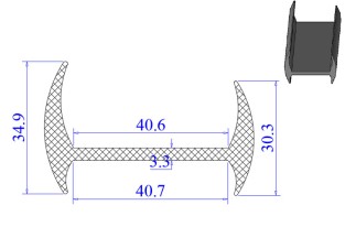 Ron cao su EPDM chữ H  40.7x34.9x40.6