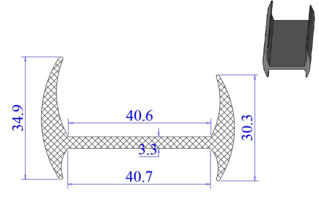 Ron cao su EPDM chữ H  40.7x34.9x40.6