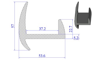 Ron cao su EPDM chữ H  53.6x57x37.1