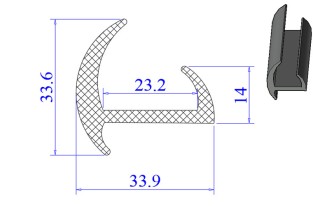 Ron cao su EPDM chữ H  33.9x33.6x23.2