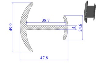 Ron cao su EPDM chữ H  47.8x49.9x38.7