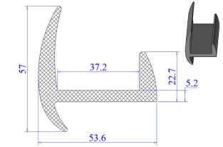 Ron cao su EPDM chữ H  53.6x57x37.2