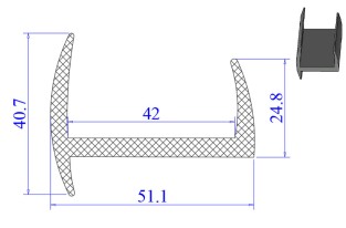 Ron cao su EPDM chữ H  51.1x40.7x42