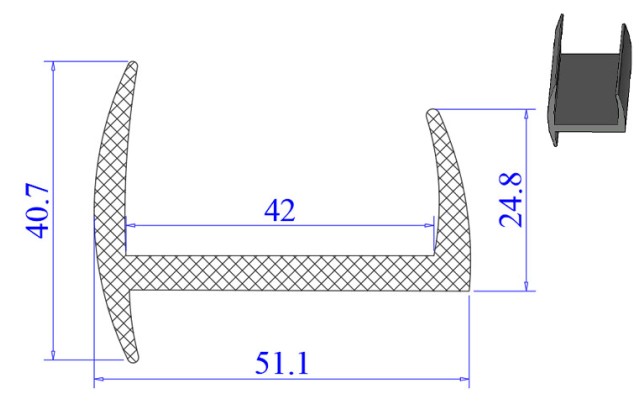 Ron cao su EPDM chữ H  51.1x40.7x42