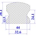 Ron cao su EPDM chữ D 32.6x38.1x13.5