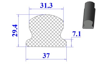 Ron cao su chữ D 37x29.4x7.1