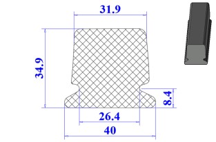 Ron cao su chữ D 40x34.9x8.4