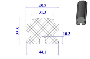 Ron cao su EPDM chữ D 44.1x35.8x10.3