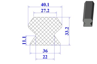 Ron cao su chữ D 22x33.2x11.1