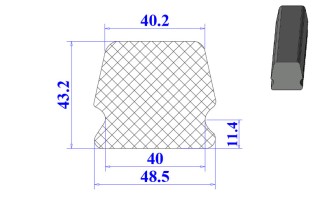 Ron cao su EPDM chữ D 48.5x43.2x11.4