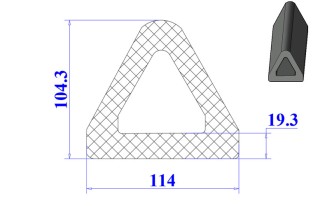 Ron cao su EPDM chữ D 114x104.3x19.3