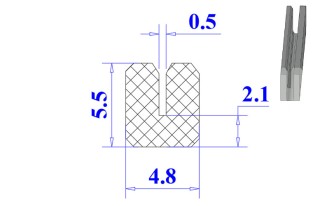 Ron cao su NBR chữ U 4.8x5.5x0.5