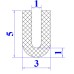 Ron cao su EPDM chữ U 3x5x1