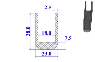 Ron cao su NBR chữ U 23x38x18