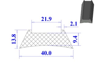 Ron cao su NBR chữ U 40x13.8x21.9