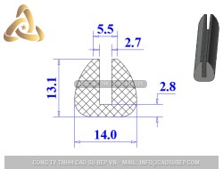 Ron cao su NBR chữ U 14x13.1x2.7