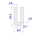 Ron cao su NBR chữ U 8.5x16.2x2.7