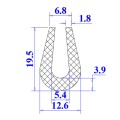 Ron cao su NBR chữ U 12.6x19.5x5.4